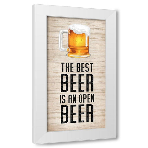 Open Beer White Modern Wood Framed Art Print by Knutsen, Conrad