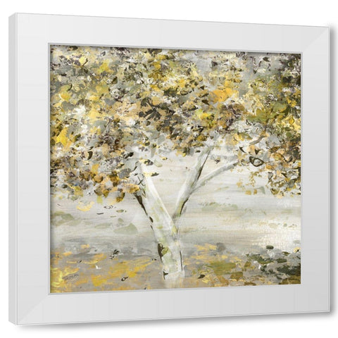Twinkling Trees White Modern Wood Framed Art Print by Craven, Katrina