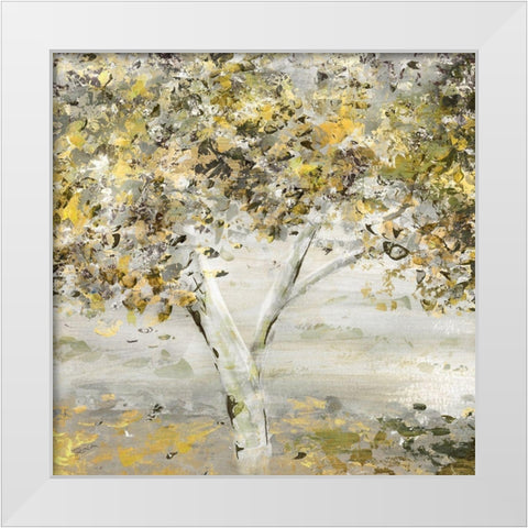 Twinkling Trees White Modern Wood Framed Art Print by Craven, Katrina