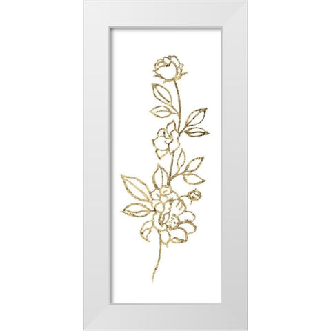 Gilded Silhouette Botanical I White Modern Wood Framed Art Print by Tava Studios