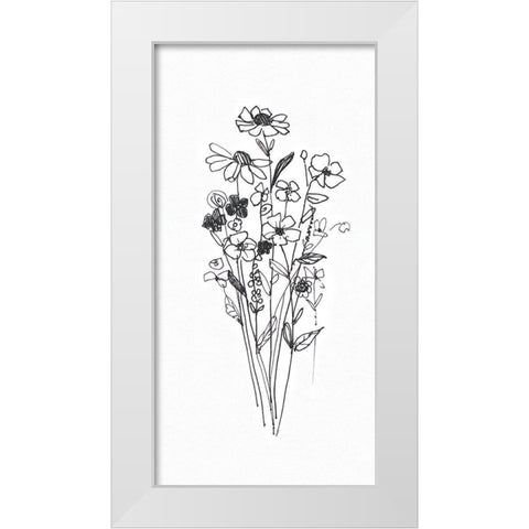 Wildflowers Sketch II White Modern Wood Framed Art Print by Swatland, Sally