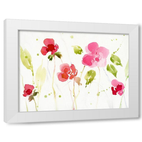 Watery Impatiens I White Modern Wood Framed Art Print by Swatland, Katie