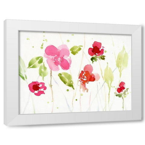 Watery Impatiens II White Modern Wood Framed Art Print by Swatland, Katie