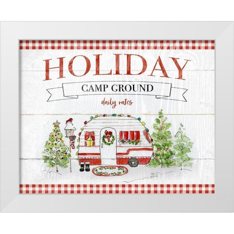 Holiday Campground White Modern Wood Framed Art Print by Swatland, Sally