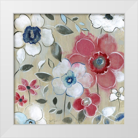 Happy Field White Modern Wood Framed Art Print by Tava Studios