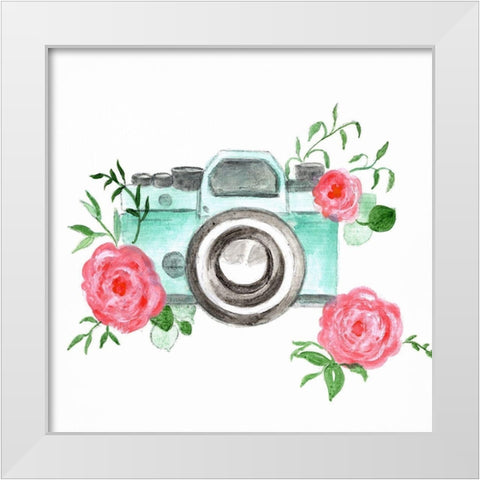 Vintage Shoot White Modern Wood Framed Art Print by Tava Studios