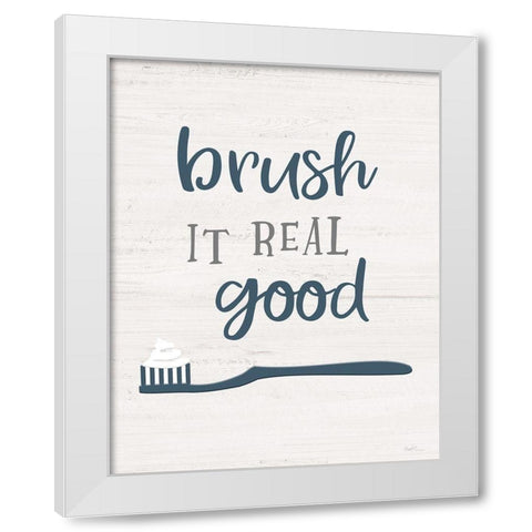 Brush it White Modern Wood Framed Art Print by Carpentieri, Natalie