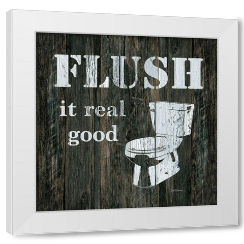 Flush it Real Good White Modern Wood Framed Art Print by Robinson, Carol
