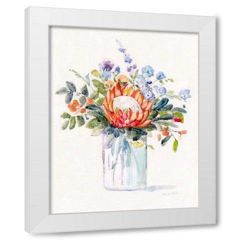 Pretty Protea I White Modern Wood Framed Art Print by Swatland, Sally