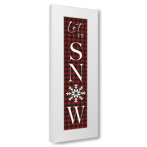 Gingham Snow White Modern Wood Framed Art Print by CAD Designs