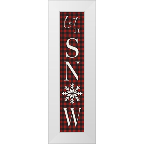 Gingham Snow White Modern Wood Framed Art Print by CAD Designs