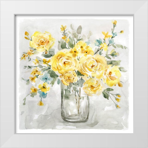 Sunshine Bouquet White Modern Wood Framed Art Print by Robinson, Carol