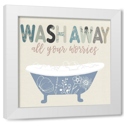 Wash Away White Modern Wood Framed Art Print by Santiago, Daniela