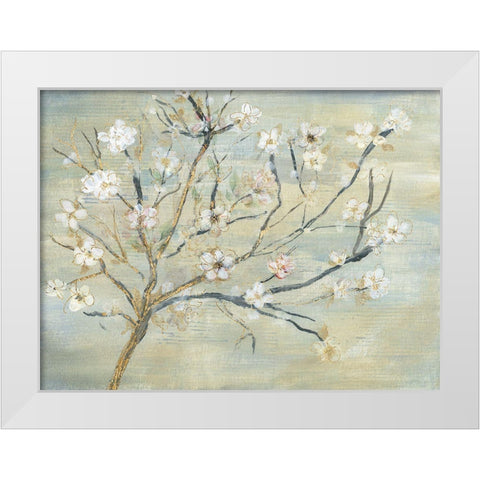 Blossoms And Spring Rain White Modern Wood Framed Art Print by Jill, Susan