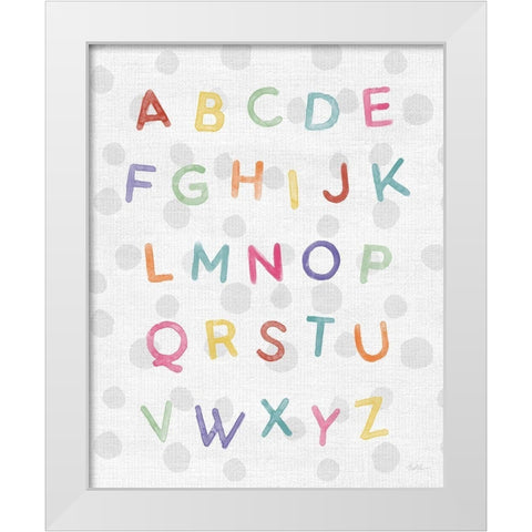 Watercolor Alphabet White Modern Wood Framed Art Print by Carpentieri, Natalie