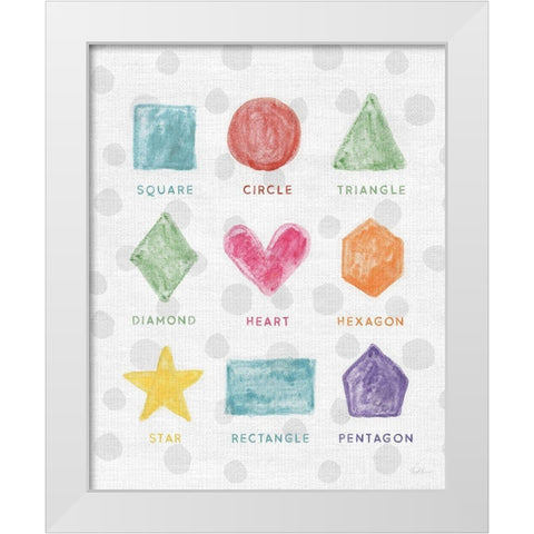 Watercolor Shapes White Modern Wood Framed Art Print by Carpentieri, Natalie