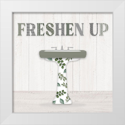 Bath Greenery II White Modern Wood Framed Art Print by Carpentieri, Natalie