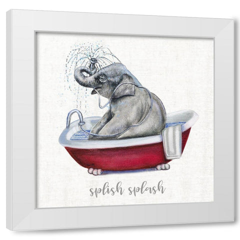 Splish Splash White Modern Wood Framed Art Print by Brooks, Donna