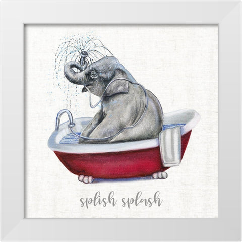 Splish Splash White Modern Wood Framed Art Print by Brooks, Donna