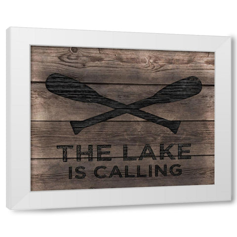 Lake is Calling White Modern Wood Framed Art Print by CAD Designs
