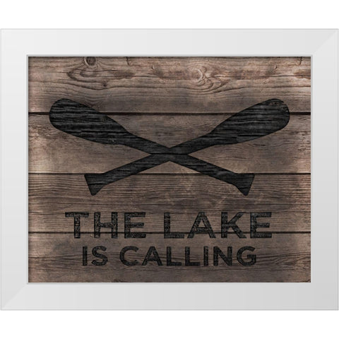 Lake is Calling White Modern Wood Framed Art Print by CAD Designs