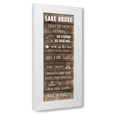 The Lake House White Modern Wood Framed Art Print by CAD Designs