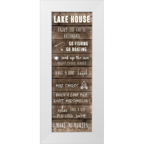 The Lake House White Modern Wood Framed Art Print by CAD Designs