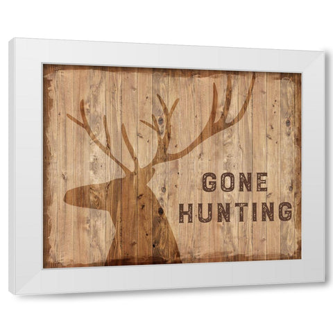 Gone Hunting White Modern Wood Framed Art Print by Murray, Amanda