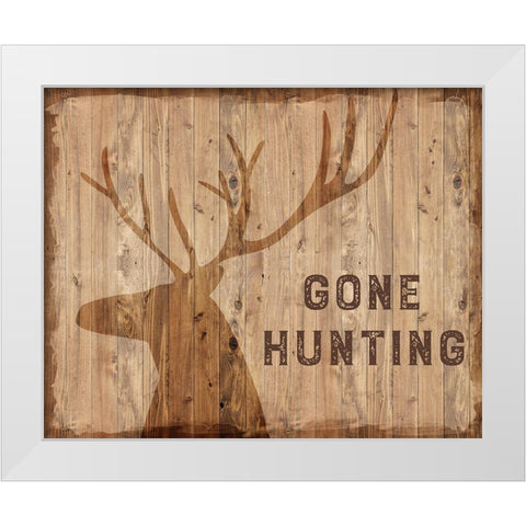 Gone Hunting White Modern Wood Framed Art Print by Murray, Amanda