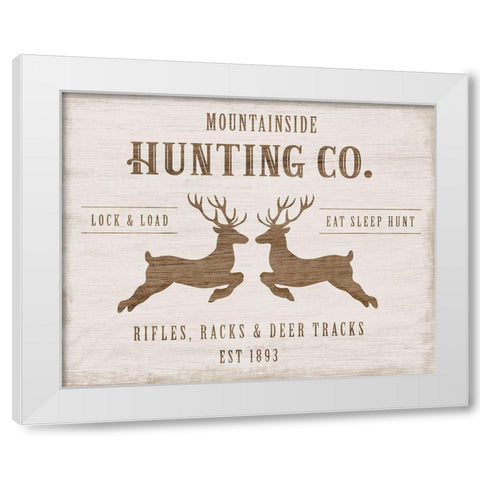 Mountainside Hunting Company White Modern Wood Framed Art Print by Carpentieri, Natalie