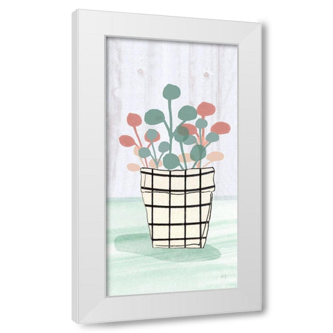 Potted Posies III White Modern Wood Framed Art Print by Jill, Susan