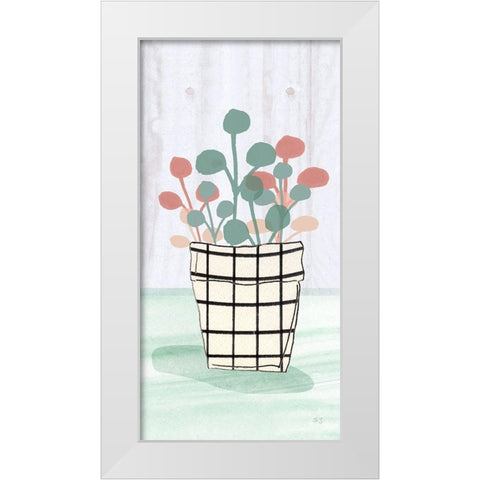 Potted Posies III White Modern Wood Framed Art Print by Jill, Susan