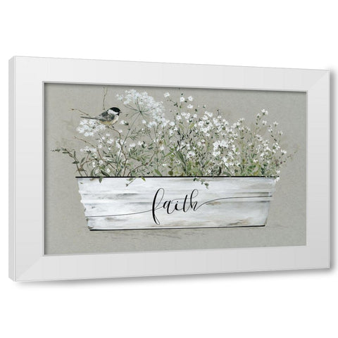 Bouquet of Grace Bucket Faith White Modern Wood Framed Art Print by Finn, Livi