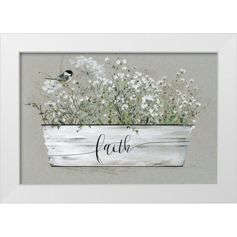 Bouquet of Grace Bucket Faith White Modern Wood Framed Art Print by Finn, Livi