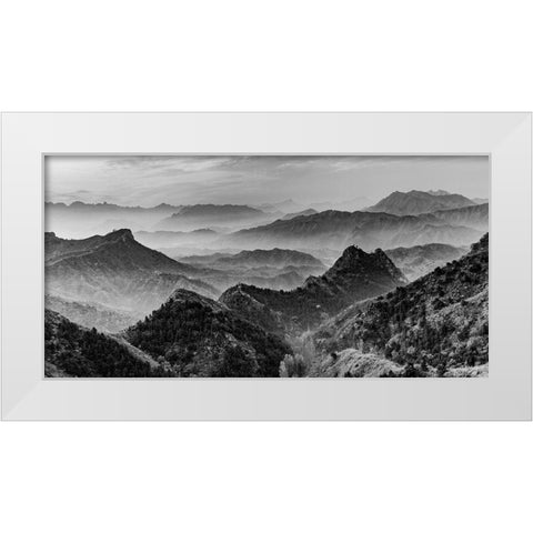 Mountains of the Great Wall White Modern Wood Framed Art Print by Delimont, Danita