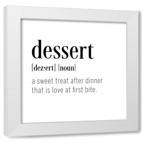 Dessert Definition White Modern Wood Framed Art Print by CAD Designs