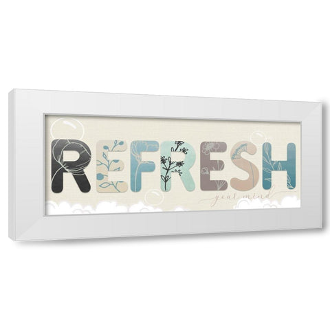 Refresh Your Mind White Modern Wood Framed Art Print by Santiago, Daniela