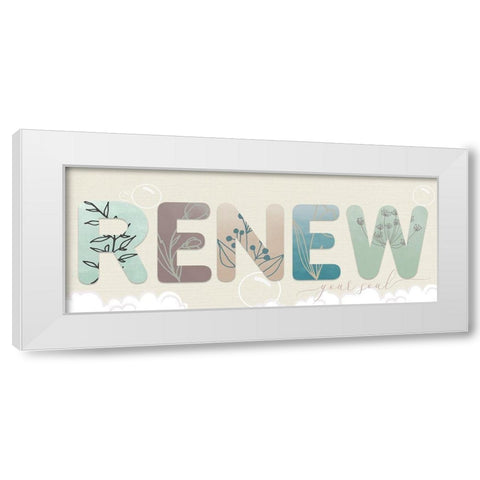 Renew Your Soul White Modern Wood Framed Art Print by Santiago, Daniela