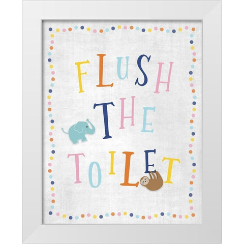 Flush the Toilet White Modern Wood Framed Art Print by Carpentieri, Natalie
