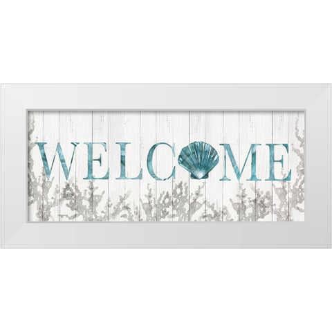 Welcome Shell White Modern Wood Framed Art Print by Robinson, Carol