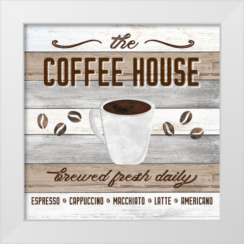 Coffee House White Modern Wood Framed Art Print by Carpentieri, Natalie