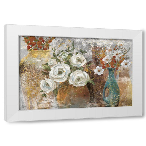 Vessels and Blooms Spice White Modern Wood Framed Art Print by Nan