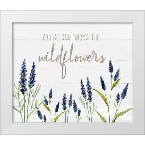 Navy Wildflowers White Modern Wood Framed Art Print by Robinson, Carol