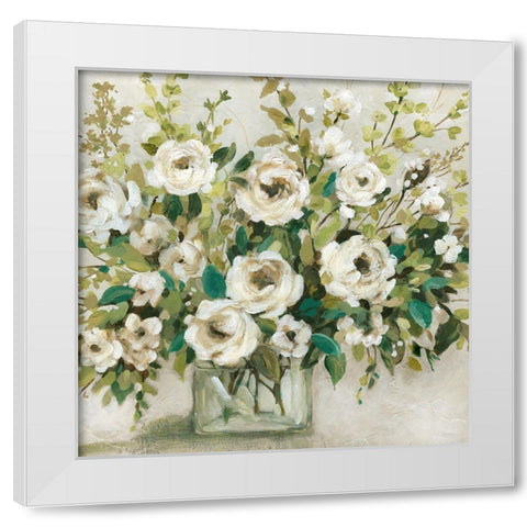 Forever Green White Modern Wood Framed Art Print by Robinson, Carol