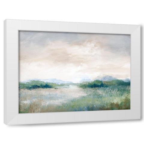 Calming Vista White Modern Wood Framed Art Print by Nan