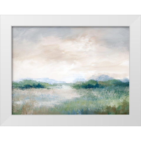 Calming Vista White Modern Wood Framed Art Print by Nan