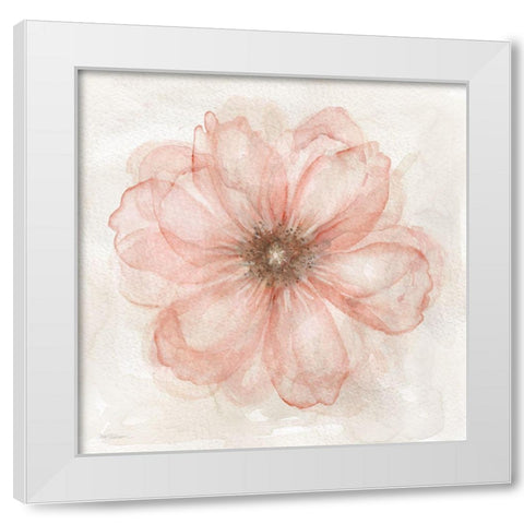 Pink Posy I White Modern Wood Framed Art Print by Robinson, Carol