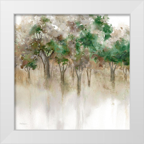 Subtle Forest Reflections White Modern Wood Framed Art Print by Robinson, Carol