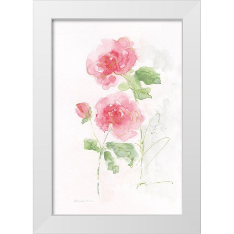 Rose Garden Impression I White Modern Wood Framed Art Print by Swatland, Sally