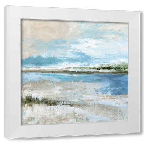 Sweeping Inlet White Modern Wood Framed Art Print by Nan